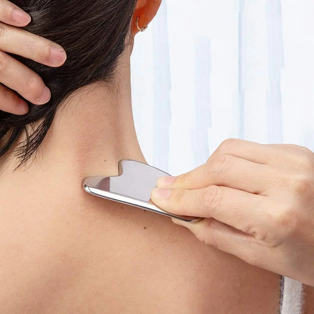 Gua Sha de Acero Inoxidable | Masajeador Facial Nelvrix
