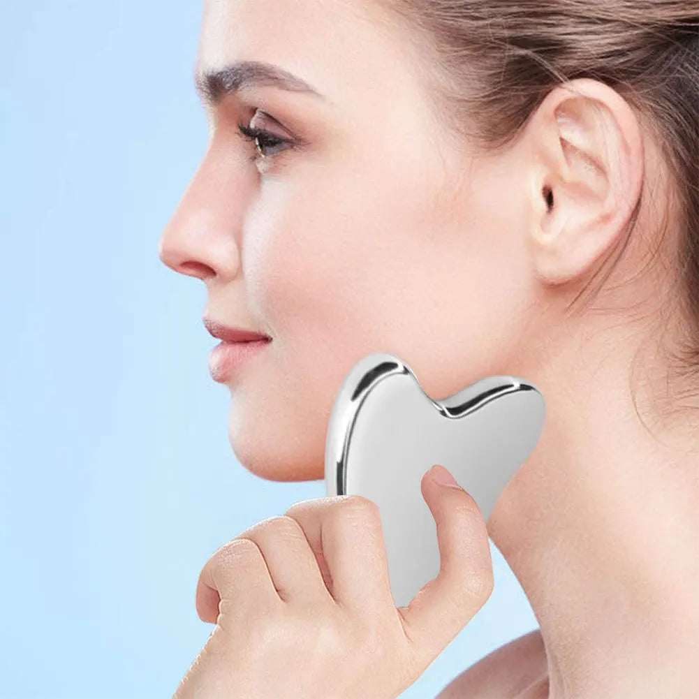 Gua Sha de Acero Inoxidable | Masajeador Facial Nelvrix