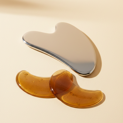 Kit Nelvrix - Parches dorados + Gua Sha correcto