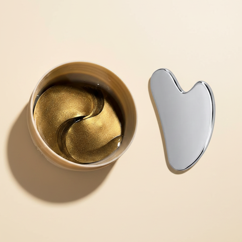 Kit Nelvrix - Tarro dorado real + Gua Sha